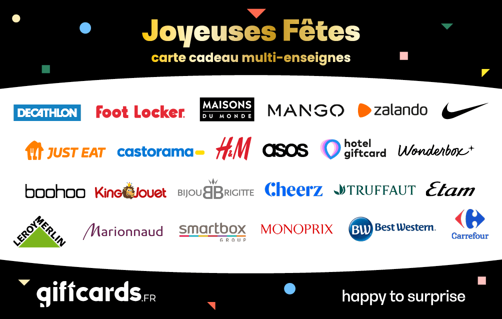 Carte cadeau Multi-Enseignes Joyeuses Fêtes